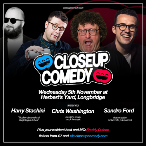 CLOSEUP COMEDY at Herbert’s Yard with Chris Washington & More