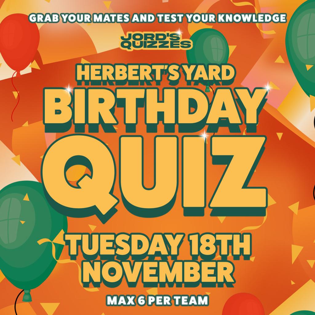 Herbert’s Yard Big Birthday Quiz 🎉